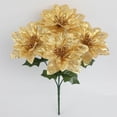thumbnail image 1 of Christmas Poinsettia Flowers Artificial 12 Inch Red Silk Floral Arrangement for Holiday Decor Table Centerpiece Wreath Making, 1 of 5
