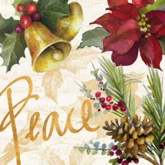 Christmas Poinsettia II Canvas Art - Lanie Loreth (24 x 24)