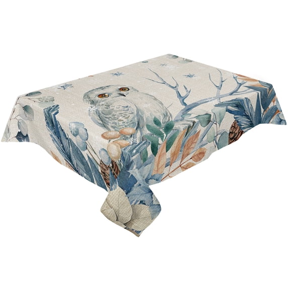 Christmas Poinsettia Pine Needles Pine Cones Table Cloth Waterproof Dining Tablecloth Kitchen Decorative Party Table Cover