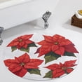 thumbnail image 1 of Christmas Poinsettia Red Flower Round Carpet Circle Rug Outdoor Patio Area Rug Washable Large Area Rugs Hallway Room Decor Fitness Mats, 1 of 8