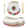 thumbnail image 1 of Christmas Poinsettia Round Placemats Set of 8, Braided Polypropylene Place Mats, Xmas Cardinal Pine Cone Branches Washable Table Mats for Kitchen Dinner Holiday Wedding Party Coffee Table Decor 15", 1 of 9