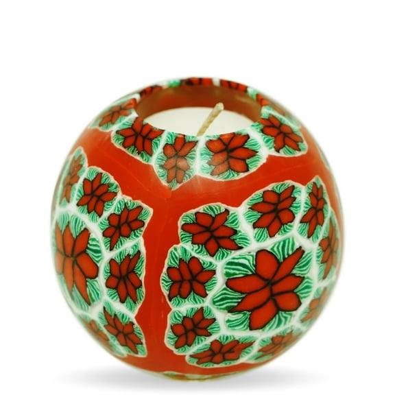 Christmas Poinsettia Scented Sphere Candle, Unique Gift Ideas for Holiday Moms and Dads, Family and Friends, Weddings Party Idea Made in USA