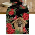 thumbnail image 1 of Christmas Poinsettia Table Runner 120 Inches Long Farmhouse Dress Scarves, Winter Cardinal Bird Pine Cone Needle Dining Tablerunner for Coffee Table/Kitchen Island/Party Décor, 13" x 120", 1 of 8