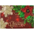 thumbnail image 1 of Christmas Poinsettia and Snowflakes Placemats Set of 4, Table Place Washable Mats for Kitchen Dining Home Table Decoration 12 x 18 inches, 1 of 1