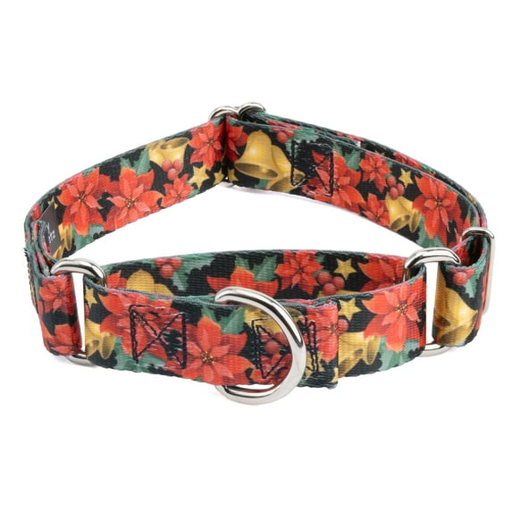 Country Brook Petz® Christmas Poinsettias Martingale Dog Collar, Large