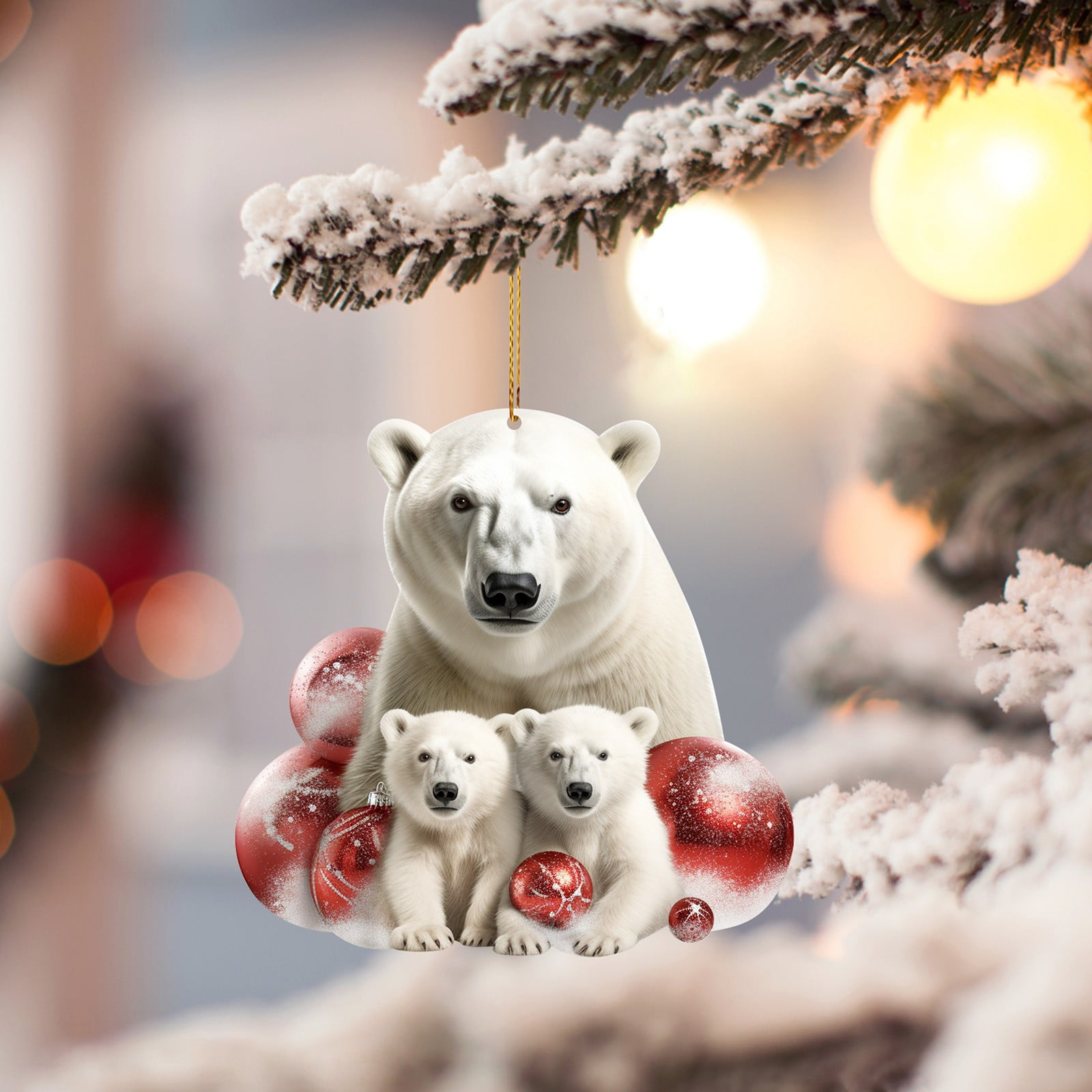 Christmas Polar Bear Acrylic Pendant Christmas Decoration Pendant
