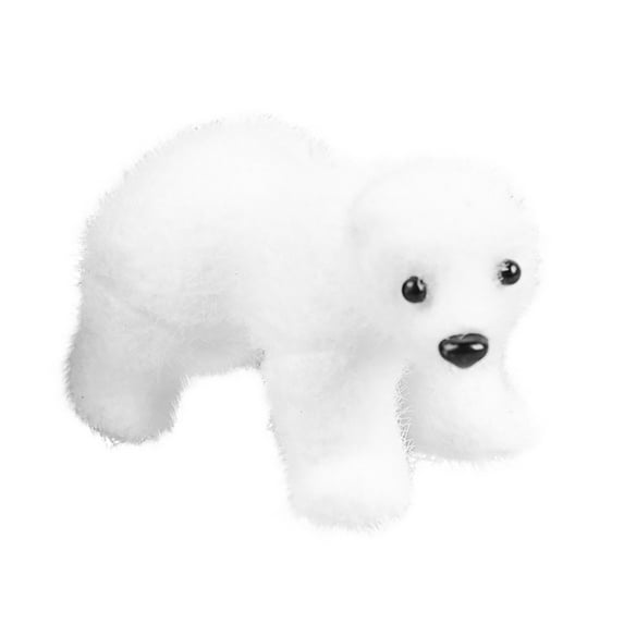Christmas Polar Bear Ornament White Velvet Animals Figurines Hanging Decorations Cute Furry Bear Xmas Pendant for Christmas Tree Holiday Winter New Year Party Supplies