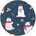 Christmas Polar Bear Round Soft Baby Blankets for Boys Girls, Newborn