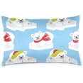 thumbnail image 1 of Christmas Polar Bears On Ice Velvet Oblong Lumbar Plush Throw Pillow Cover/Shams Cushion Case 20x26in Decorative Invisible Zipper Design for Couch Sofa Pillowcase Only, 1 of 7