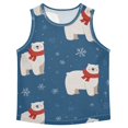 thumbnail image 1 of Christmas Polar Bears with Red Scarf Vest Undershirt Tank Top Sleeveless Quick Dry 3T, 1 of 7