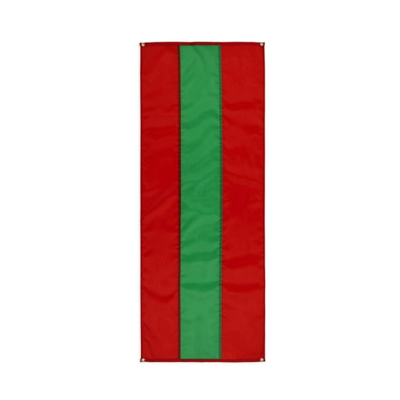 Christmas Poly Cotton Pull Down By Old Glory Bunting - 3 Stripe Green & Red Xmas Banners - 18" x 8'. Free Shipping Available!