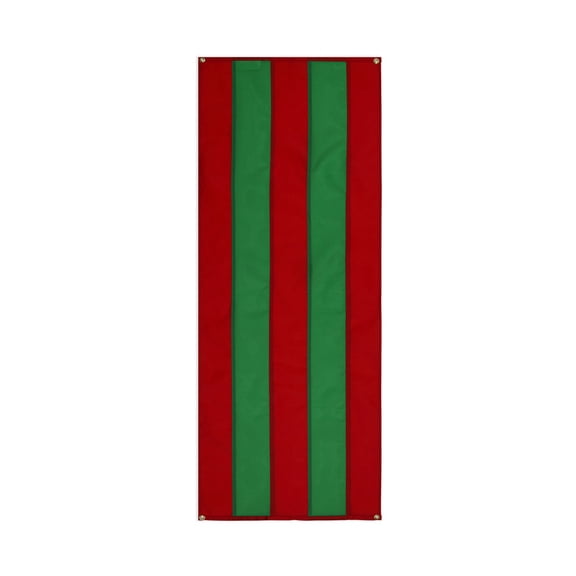 Christmas Poly Cotton Pull Down By Old Glory Bunting - 5 Stripe Green & Red Xmas Banners - 18" x 8'. Free Shipping Available!