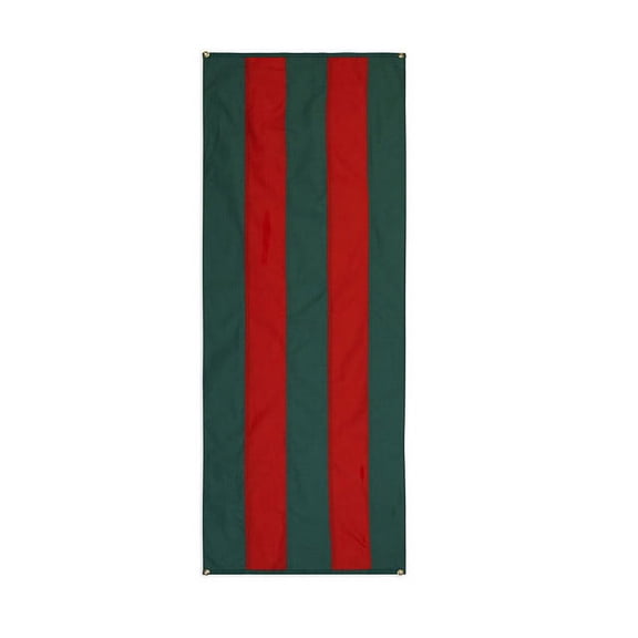 Christmas Poly Cotton Pull Down By Old Glory Bunting - 5 Stripe Green & Red Xmas Banners - 18" x 8'. Free Shipping Available!