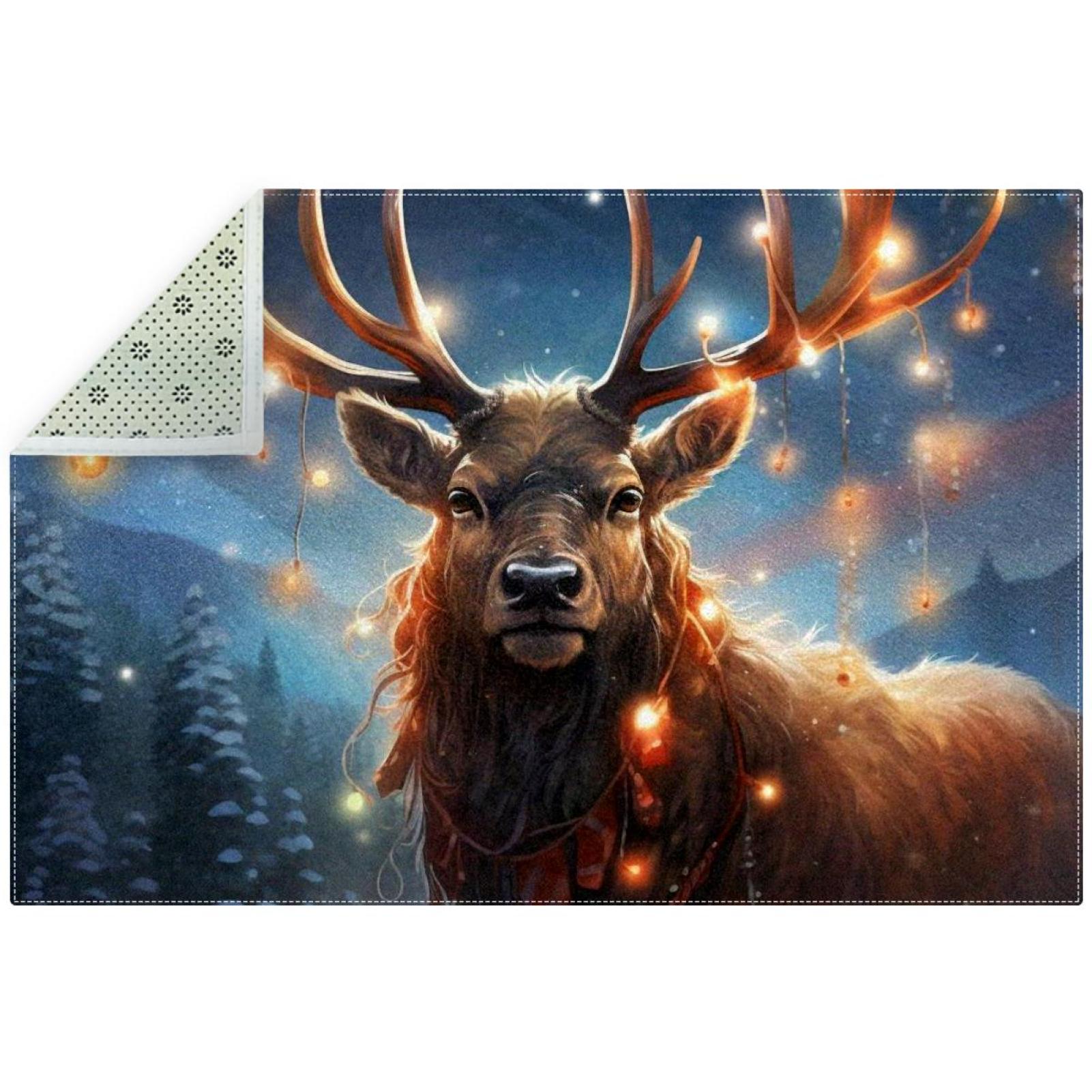 Christmas Polyester RightAngle Floor Mat Durable Entryway Rug for