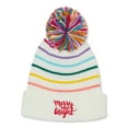 thumbnail image 1 of Christmas Pom Pom Beanie Merry and Bright Multi-Color, 1 of 1