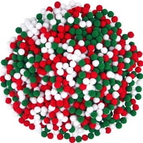 Christmas Pom Poms Balls, 2000 Pieces Red Green White Pompoms Pom Poms for Crafts Making DIY Holiday Christmas Decorations Supplies (3 Colors,1 Cm )