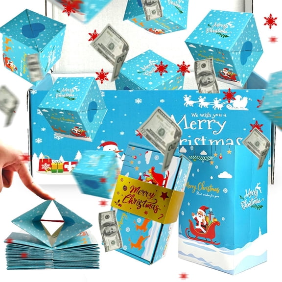 Christmas Pop-Up Money Gift Box – Exploding Cash Surprise Card with Folding Design for Birthday, Anniversary, Valentine, and Proposal