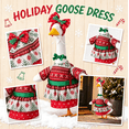 thumbnail image 1 of Christmas Porch Goose Outfit, Festive Snowflake Porch Goose Clothes, Nordic‑Style Holiday Dress with Bow Headband for 19" Yard Lawn Goose Statue Winter Decoration, 1 of 7
