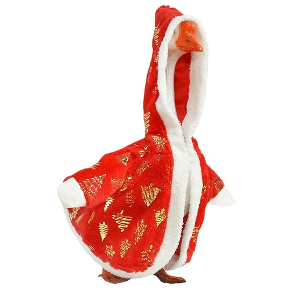 Christmas Porch Goose Outfit - Santa Cement Yard Goose Costume for Lawn & Garden Decor, Funny Holiday Goose Clothes for Outdoor Xmas Decoration, Party & Patio