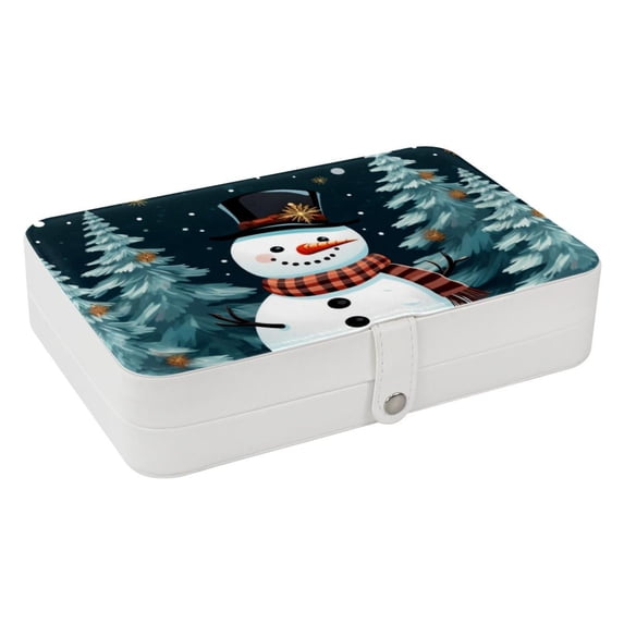 Christmas Portable PU Leather Organizer Box with Removable Compartment for Jewelry Display and Storage - Jewelry Boxes Included