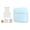 thumbnail image 1 of Christmas Portable Photo Printer, Plastic Wireless Pocket Printer, Portable Photo Pocket Printer, Wireless Bluetooth, for Study Notes, Wrong Question Printing, Compact, 5 Paper Rolls, Blue1, 1 of 8
