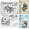 thumbnail image 1 of Christmas Postcard Postage Transparent Clear Stamps Retro Text Background Bird Embossing Stamp Sheets Silicone Clear Stamps Seal for DIY Scrapbooking and Card Making Paper Craft Decor, 1 of 7