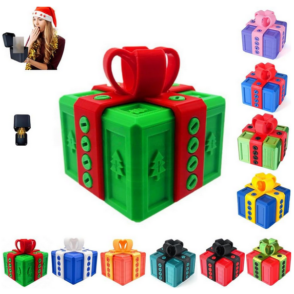 Christmas Prank Gift Box, Annoying Gift Box, 3D Printed Annoying Screw Puzzle Box for Hilarious Gag Gifts, White Elephant & Stocking Stuffer, Money Holder Container E