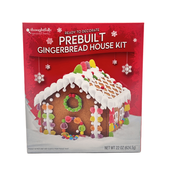 Christmas Pre-Built Gingerbread House Kit, Size 22 oz, Condition Dry, Contains Wheat and Soy