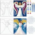 thumbnail image 1 of Christmas Pre Printed Canvas Angel Canvas Painting Set 8 "x 10" Angel Wings Date Night Paint and Sip Supplies for Couples DIY Xmas Paint Party Favors Birthday Christmas Wall Decor Gift, 1 of 8