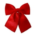 thumbnail image 1 of Christmas Pre-Tied Wreath Bow Decoration - Beige/Red/Green Polyester Bow for Xmas Tree/Garland/Door/Outdoor Winter Holiday Decor(9.84"), 1 of 5