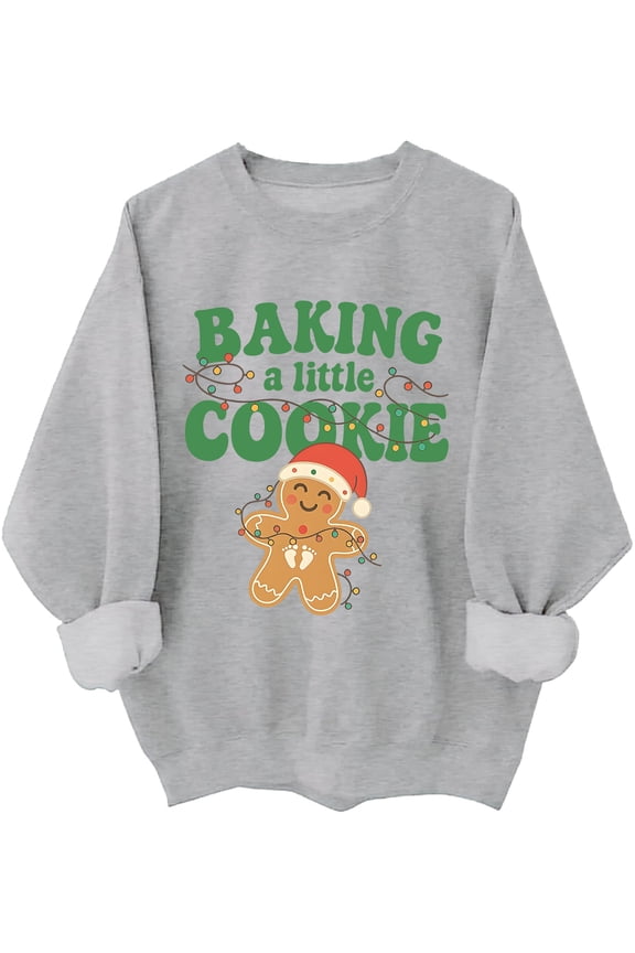 Christmas Pregnancy Announcement Sweatshirt Growing A Little Cookie Sweatshirt Baking A Little Cookie Shirt