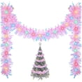thumbnail image 1 of Christmas Prelit Tinsel Garland, 6.6 Ft Hanging Garland with Multicolored Battery Operated LED String Lights, Christmas Tree Decorations Wedding Party Supplies, 1 of 6