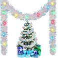 thumbnail image 1 of Christmas Prelit Tinsel Garland, 6.6 Ft Hanging Garland with Multicolored Battery Operated LED String Lights, Christmas Tree Decorations Wedding Party Supplies, 1 of 8