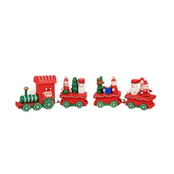 Christmas Present Mini Train Set Holiday Decor Christmas Motifs Compact Size Display Easy Charming Holiday Centerpiece
