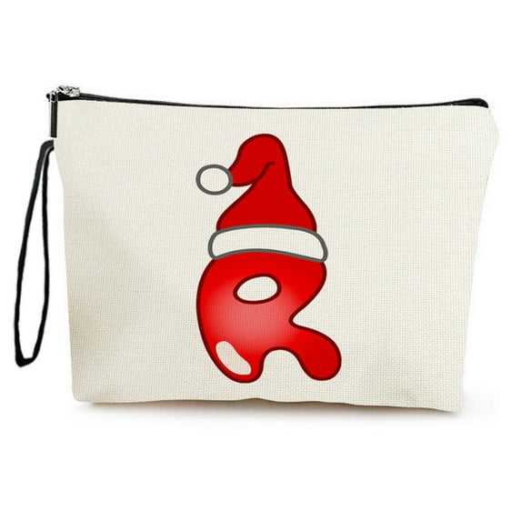 Christmas Present Theme Cosmetic Bag for Women Makeup Organizer Travel Toiletry Brush Holder Ideal for Bridesmaid Friend Sister Teacher Wife Grandma