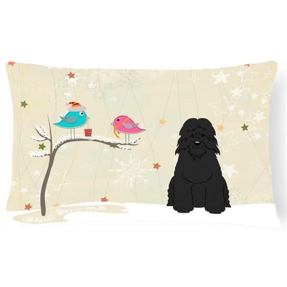 Christmas Presents Between Friends Bouvier Des Flandres Canvas Fabric Decorative Pillow