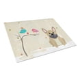 thumbnail image 1 of Christmas Presents Between Friends French Bulldog Cream Glass Cutting Board - Large, 1 of 1