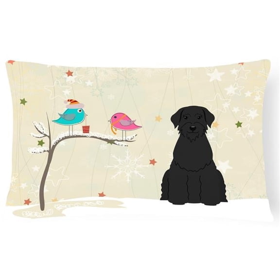 Christmas Presents Between Friends Giant Schnauzer Canvas Fabric Decorative Pillow