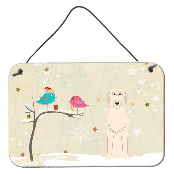 Christmas Presents Between Friends Irish Wolfhound Wall or Door Hanging Prints