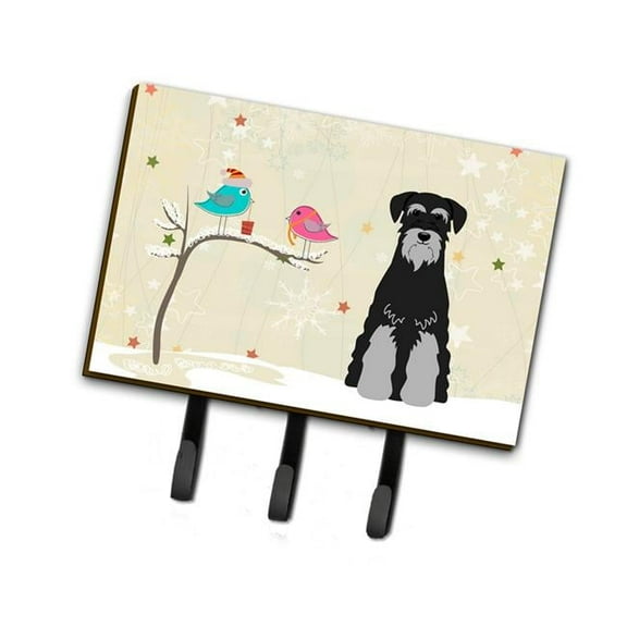 Christmas Presents Between Friends Standard Schnauzer Black & Grey Leash or Key Holder