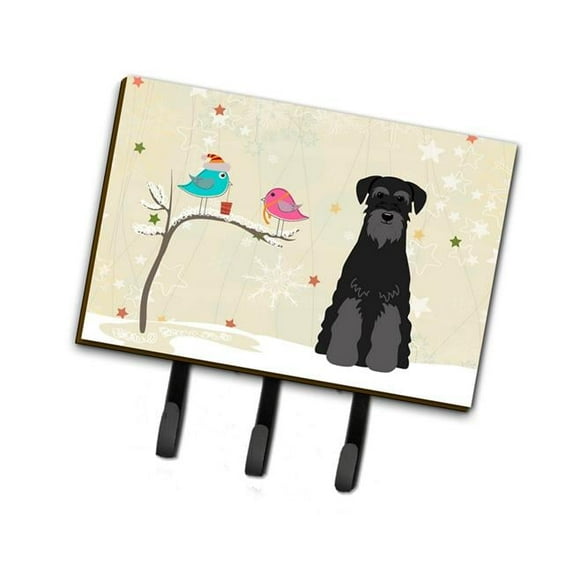 Christmas Presents Between Friends Standard Schnauzer Black Leash or Key Holder