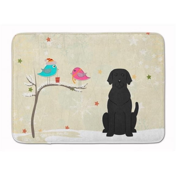 Christmas Presents Black Labrador Machine Washable Memory Foam Mat