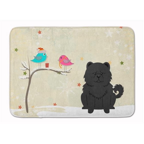 Christmas Presents Chow Chow Black Machine Washable Memory Foam Mat