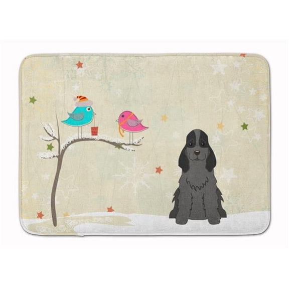 Christmas Presents Cocker Spaniel Black Machine Washable Memory Foam Mat