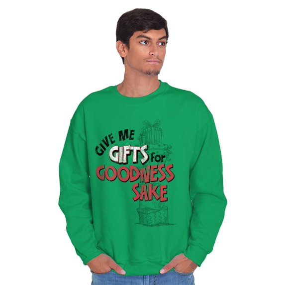 Christmas Presents For Goodness Sake Unisex Plus Fleece Graphic Sweatshirt Brisco Brands 2X