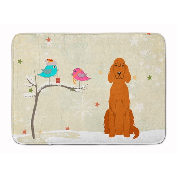 Christmas Presents Friends Irish Setter Machine Washable Memory Foam Mat