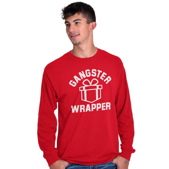 Christmas Presents Gangster Wrapper Long Sleeve TShirt Men Women Brisco Brands X