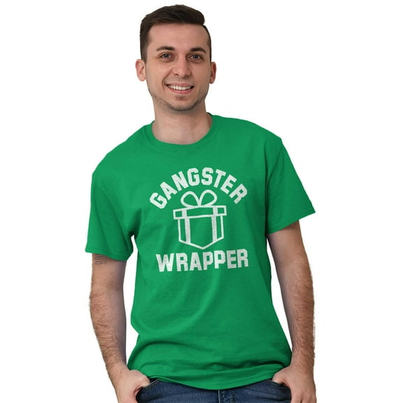Christmas Presents Gangster Wrapper Men's Graphic T Shirt Tees Brisco Brands S