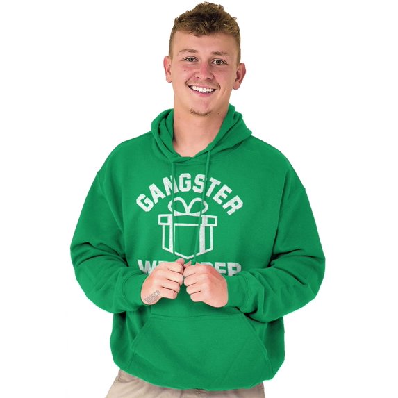 Christmas Presents Gangster Wrapper Unisex Plus Fleece Graphic Hoodie Brisco Brands 4X