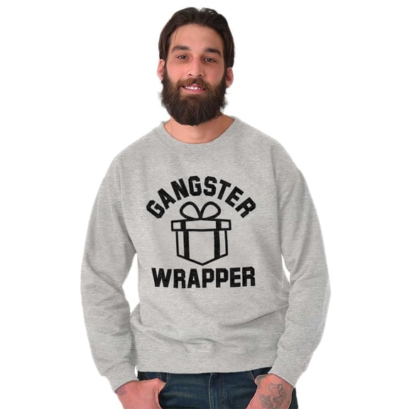 Christmas Presents Gangster Wrapper Unisex Plus Fleece Graphic Sweatshirt Brisco Brands 2X